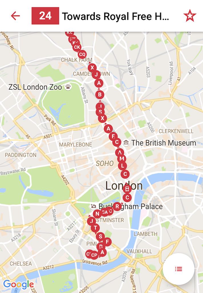 Save Money With London Bus Tour For Under 5 Mapway   Route 24 