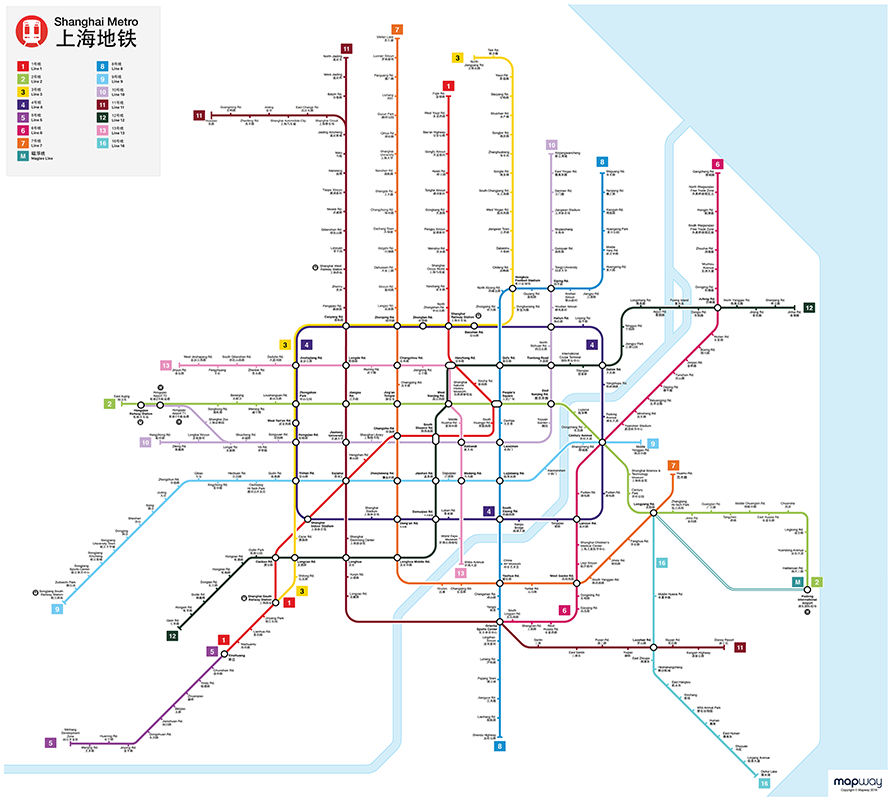 Схема метро шанхай 2022